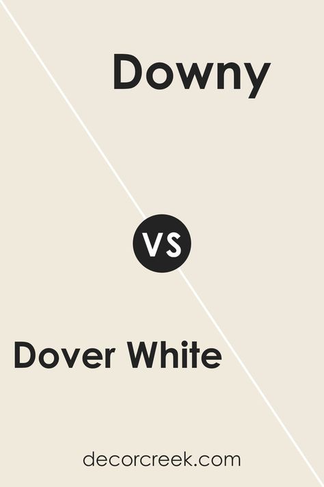 Dover White SW 6385 by Sherwin Williams vs Downy SW 7002 by Sherwin Williams Sherwin Williams Dover White, Different Vibes, Dover White, Popular Paint Colors, Coordinating Colors, Sherwin Williams, Paint Color, Creamy White, Accent Colors