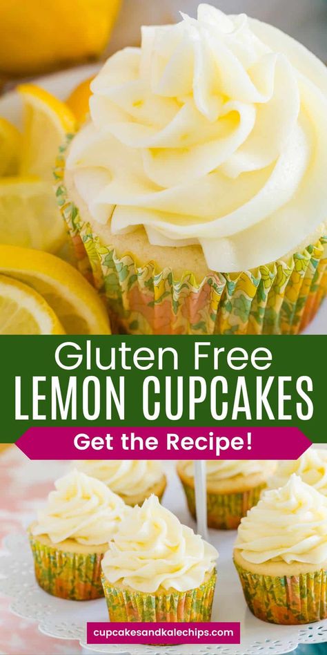 Lemon Cupcakes Recipe, Gluten Free Lemon Cupcakes, Gluten Free Cupcake Recipe, Lemon Cupcake Recipe, Cupcakes Easy, Gluten Free Cake Recipe, Patisserie Sans Gluten, Dessert Sans Gluten, Cupcakes Recipes