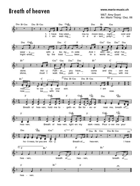 music sheet Breath Of Heaven, Chosen By God, Amy Grant, Music Sheet, Piano Sheet, The Darkness, Piano Sheet Music, Read Online For Free, Violin