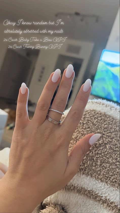 Funny Bunny Opi Short Nails, Bridal Nails Opi Gel, Simple Nails Engagement, Engagement Nails Acrylic Short, Engagement Nails Funny Bunny, Acrylic Funny Bunny Nails, Put In Neutral Opi Dip, Love Is In The Bare Funny Bunny Opi Gel, Funny Bunny And Love Is In The Bare Opi Gel