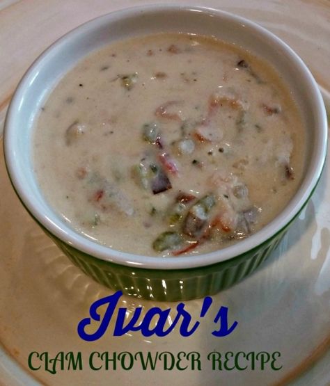 Ivars Clam Chowder Recipe 2 Ivars Clam Chowder Recipe, Seafood Chowder Recipe, Seafood Soups, Clam Chowder Recipe, Travel Disney, Chowder Soup, Seafood Chowder, Chowder Recipe, Clam Recipes