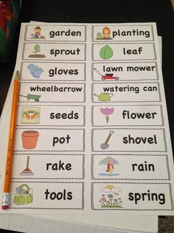 Kindergarten Centres, Preschool Garden, Spring Kindergarten, Spring Writing, Spring Centers, Spring Classroom, Spring Words, Spring School, Wall Words