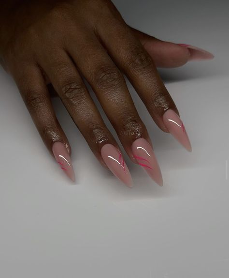 Simple But Cute Nails Acrylic Almond, Almond Shape Acrylics, Ombre Almond Nails, Black And Nude Nails, Acrylic Nails Almond Shape, Black Almond Nails, Almond Acrylic Nails, Almond Shape, Nails Almond