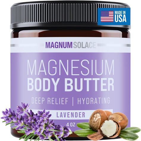 PRICES MAY VARY. MINERAL-RICH BODY BUTTER: This magnesium body butter is formulated with mineral-rich Dead Sea Salts, namely magnesium. For thousands of years, many have journeyed to the Dead Sea for its healing properties. TIP #1: APPLY AT NIGHTTIME BEFORE BED – Follow this tip and you’ll be on your way. Consistent, nightly use of the topical magnesium chloride cream is highly recommended. TIP #2: APPLY TO LEGS OR FEET: Apply to your legs or hips for easiest application and where it’s often nee Magnesium Butter, Magnesium Body Butter, Magnesium Cream, Topical Magnesium, Magnesium Spray, Magnesium Lotion, Essential Oil Skin Care, Magnesium Chloride, Magnesium Oil