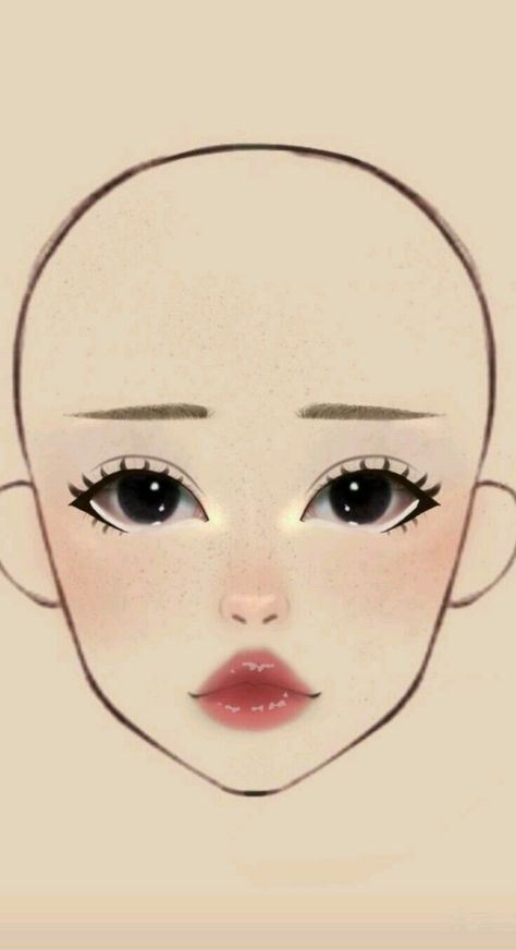 Make Up Guide, Asian Makeup Tutorials, Makeup Charts, Korean Makeup Tips, Anime Eye Makeup, Gyaru Makeup, Face Charts, Makeup Drawing, Simple Makeup Tips