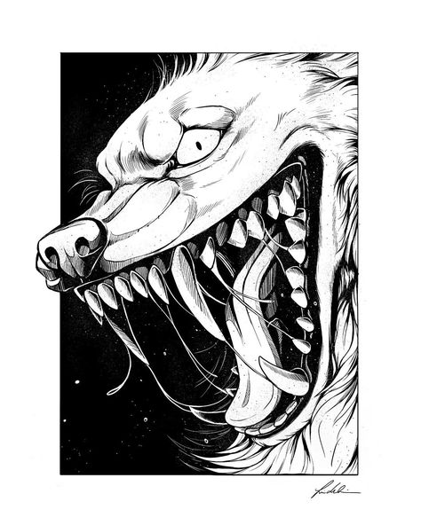 Hungry Wolf, Wolf Sketch, Pet Artist, Dog Artist, Bizarre Art, Pets Drawing, Deal With The Devil, Canine Art, Dog Artwork