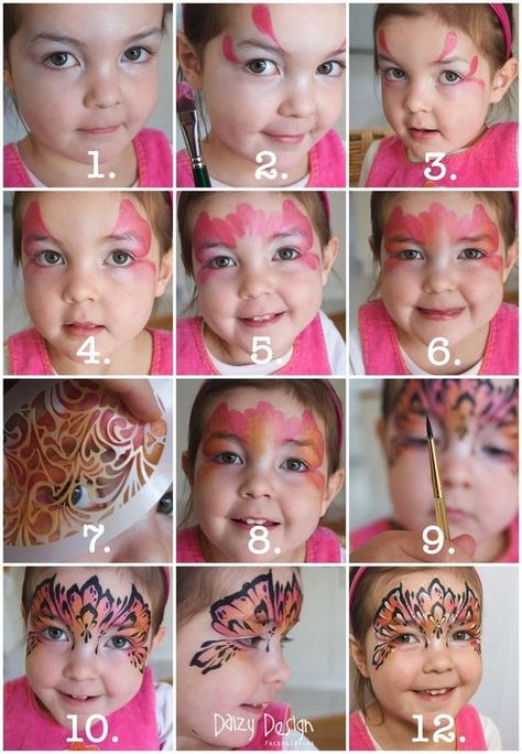 Princess Mask, Diy Face Paint, Face Painting Tips, Butterfly Face Paint, Girl Face Painting, Face Painting Tutorials, Princess Face, Butterfly Face, Face Painting Easy