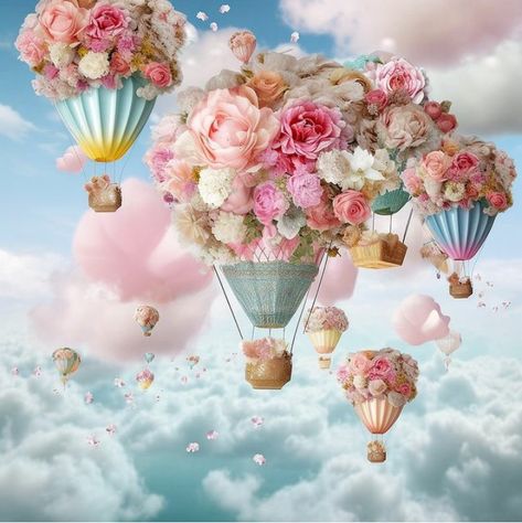 Pretty Screensavers, Ballon Illustration, Hot Air Balloons Art, Curiosity Killed The Cat, Art Landscapes, Love Balloon, Hot Air Balloons, Fantasy Art Landscapes, Balloon Art