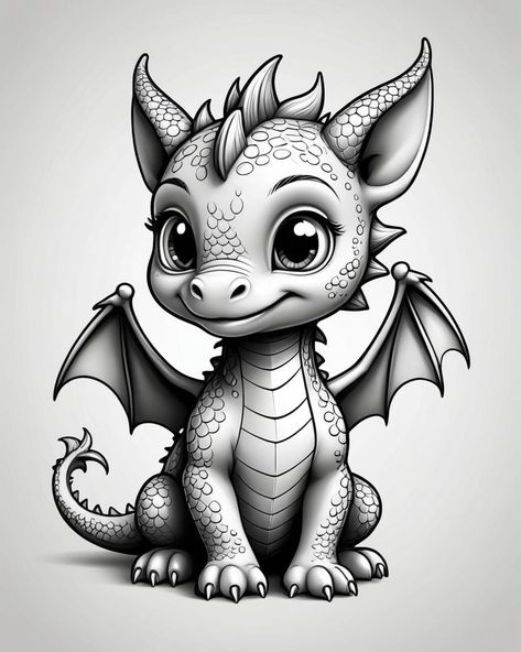 Here is a cute little baby dragon for the fantasy enthusiast. No matter what you choose to use this digital file on it will be a sure win.  Engrave it, color it, paint it, print it.  The options are endless.  Feel free to sell any physical products you create.  I do ask that you do not resell the digital files for this is my personal creation. Dragon Painting Acrylic Easy Step By Step, Baby Dragon Drawing, Baby Dragon Tattoo, Baby Dragon Tattoos, Baby Dragons Drawing, Cute Dragon Tattoo, Cartoon Baby Animals, Baby Dragon Art, Cute Baby Dragon