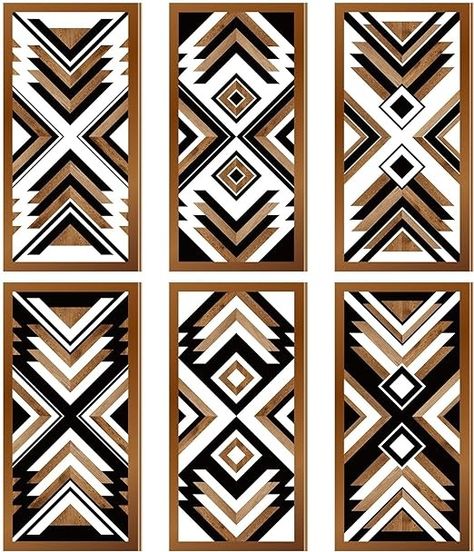 Amazon.com: 6 Pcs Farmhouse Home Wall Decor Western Aztec Geometric Diamond Frame Wall Hanging Boho Modern Abstract Art Prints Wooden Black White Brown Decorations for Bedroom Living Room Bathroom Apartment : Home & Kitchen Painters Tape Design, Mexican Farmhouse, Aztec Wall Art, Western Room, Decorations For Bedroom, Western Wall Decor, Aztec Decor, Western Rooms, Bathroom Apartment