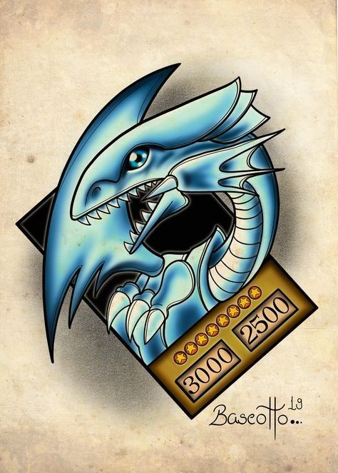 Yugioh Tattoo, Yugioh Dragon Cards, Blue Eyes White Dragon, Nerd Tattoo, Geek Tattoo, Pokemon Tattoo, Classic Tattoo, Card Tattoo, Yugioh Cards