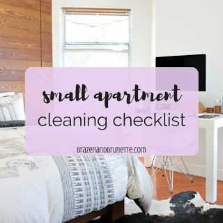 Small apartment cleaning checklist. One bedroom apartment cleaning checklist. How to clean your apartment. What to clean in your apartment. Spring cleaning checklist. What to clean in your apartment daily. What to clean in your apartment weekly. What to clean in your apartment bi-weekly. How to clean in your apartment monthly. What to clean in your apartment seasonly. How to clean your apartment. | brazenandbrunette.com Apartment Cleaning Checklist, Apartment Cleaning Schedule, School Advice, House Hacks, Apartment Cleaning, Farmhouse Side Table, Spring Cleaning Checklist, Cute Dorm Rooms, School Tips