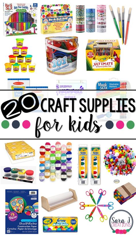 A showcase of our 20 favorite must have craft supplies for kids to be ready to make on the spot art projects. #crafts #art #craftsupplies #kids Toddler Art Supplies, Spot Art, Art Caddy, Art Videos For Kids, Kids Craft Supplies, Arts And Crafts For Teens, Arts And Crafts House, Easy Arts And Crafts, Art And Craft Videos