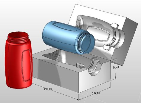 Cad Cam Design, Solidworks Tutorial, Solid Works, Bottle Drawing, Plastic Moulding, Recycling Machines, Plastic Industry, Cad Cam, Mould Design