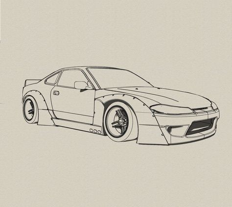 RocketBunny S15. Gtr Drift, Jdm Drifting, Maradona Football, Car Drawing Pencil, Silvia S15, Mobil Drift, Cool Car Drawings, Car Drawing, Best Jdm Cars