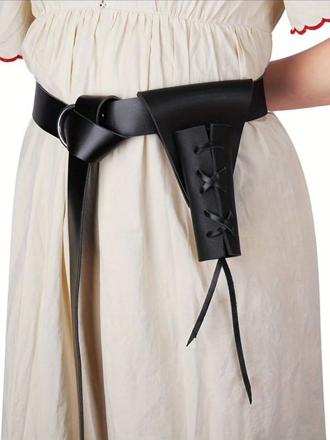 Medieval Leather Equipment Sword Belt, Viking Battle Knight Belt, PU Leather Scabbard Sword Bag SetI discovered amazing products on SHEIN.com, come check them out! Nordic Shaman, Leather Scabbard, Viking Battle, Wrap Belt, Pirate Costume, Under Dress, Party Party, Story Inspiration, Mulan