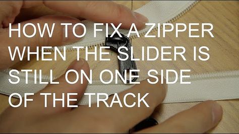 Zippers are necessary for life and so are videos on how to repair them when they break. This video will show you how to repair a zipper when the slider is Zipper Problems, Fix Broken Zipper, Fix A Zipper, Zipper Repair, Sewing Alterations, Broken Zipper, Repair Clothes, Diy Clothes Life Hacks, Diy Repair