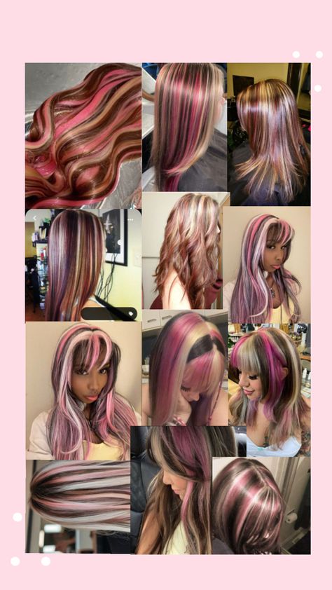 <3 Neapolitan Hair, Skunk Hair, Cute Hair Colors, Multi Colored Hair, Hair Color Streaks, Dyed Hair Inspiration, Pretty Hair Color, Dope Hairstyles, Colored Hair