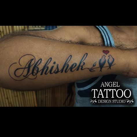 Call 8826602967 for appointment; Tattoo services in Gurgaon & Amritsar . Place: Angel Tattoo Design Studio . tattoo by us . #tattoo #tattoos #tattoostudio #gurgaon #gurugram #tattooservices #tattoodesigns #tattoomaker #amritsar #tattooing #tattoomaker #tattoolove #punjab #inked #tattooed #art #artist #tattooing #tattooshop #tattooartist #nametattoo #abhisheknametattoo #wristnametattoo Abhishek Name Tattoo, Us Tattoo, Name Tattoos On Wrist, Tattoo Maker, Studio Tattoo, Angel Tattoo Designs, Name Tattoo Designs, Shoulder Tattoos For Women, Shoulder Tattoos