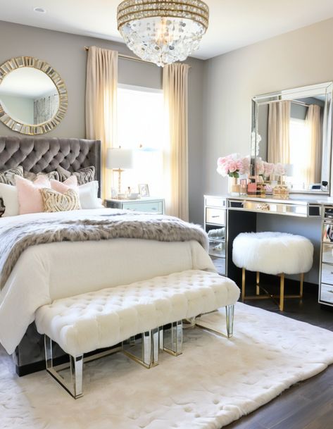 56 Bedroom Ideas For Teen Girls: Stylish, Fun, And Creative Designs Bedrooms With Vanity Ideas, Perfect Room Ideas Bedrooms, Bedroom Layout With Vanity, Ladies Room Ideas, Girl Bedroom Ideas Teen, Room Ideas For Teens Girls Bedrooms, Woman’s Bedroom, Girl Teen Bedroom Ideas, Rich Teen Bedroom