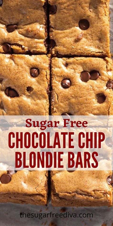 Holidays Desserts, Sugar Free Cookie Recipes, Sugar Free Desserts Easy, Blondie Bars, No Sugar Desserts, Splenda Recipes, Sugar Free Brownies, Sugar Free Snacks, Brownie Bars