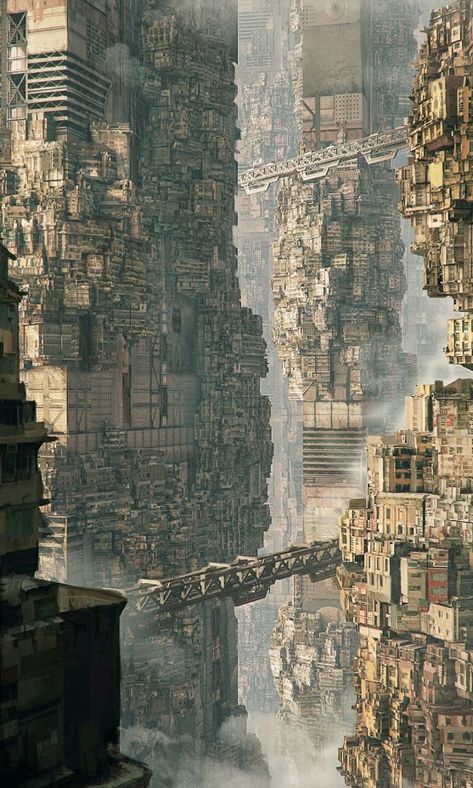 City In The Sky, Science Fiction Kunst, Concept Art Landscape, Ville Cyberpunk, Art Cyberpunk, Sci Fi Landscape, Sci Fi City, Sci Fi Environment, Cyberpunk City