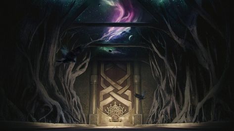 ArtStation - Odin's throne room, Mateusz Bogucki Asura's Wrath, Nine Realms, Throne Room, Castle, Darth Vader, Ceiling, Design, Art