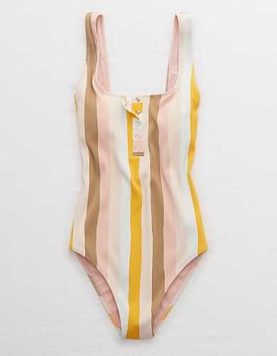 Swimsuits For Moms, Gold Swimsuit, Mom Swimsuit, Swimsuit With Shorts, Aerie Swim, Modest Swimsuits, Two Piece Swimwear, Cute Bathing Suits, Striped One Piece