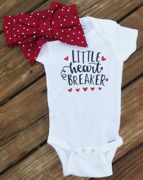 Little Heart Breaker Onesie Valentines Onesie, Holiday Onesies, Boys First Birthday Party Ideas, Heart Breaker, Cute Shirt Designs, Boy First Birthday, Cricut Creations