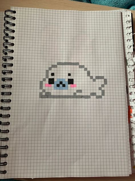 Pixel Paper Art, Simple Pixel Art Patterns Crochet, Pixel Art Small Easy, Pixel Art Cute Kawaii, Pixel Drawing Aesthetic, Grid Paper Art, Pixel Art Chat, Graph Drawings, Simple Pixel Art