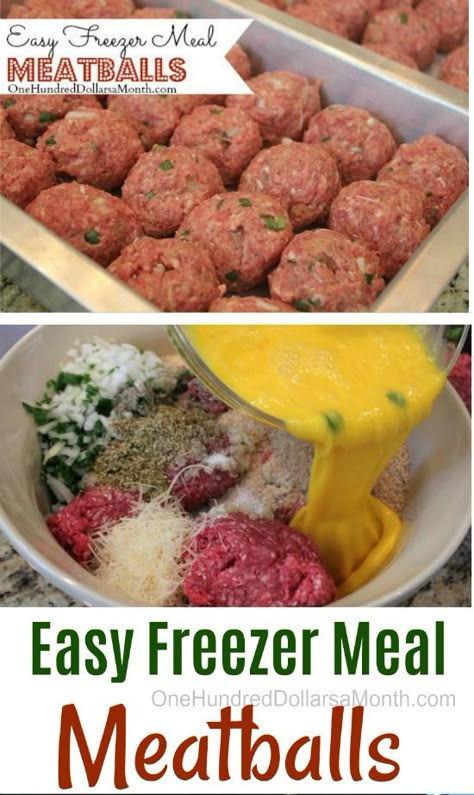 Prego Recipes, Freezer Meatballs, Freezer Prep, Patch Adams, Freezer Dinners, Budget Freezer Meals, Freezable Meals, Freezer Friendly Meals, Freezer Meal Planning