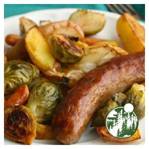 Brats And Brussel Sprouts, Sheet Pan Brats, Bratwurst Sausage, White Potatoes, Pan Meals, Baby Carrots, German Food, Sheet Pan Recipes, Budget Meals