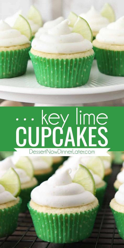 Lime Cupcakes Easy, Light Cupcakes Recipe, Citrus Cupcake Recipes, Advanced Desserts, Key Lime Cupcakes Recipe, Key Lime Frosting, Citrus Cupcakes, Key Lime Dessert Recipes, Key Lime Cupcake