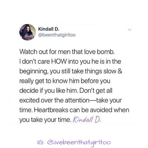 Kindall D. ♓️ on Instagram: “Wikipedia defines love bombing as:⠀ an attempt to influence a person by demonstrations of attention and affection. It can be used in…” Quotes About Being Love Bombed, Love Bombed Quotes, Black Love Quotes, Toxic People Quotes, Body Skin Care Routine, People Quotes, Care About You, Good Life Quotes, Body Skin