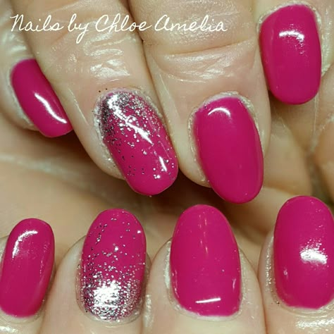 Fuschia nails- Pink nails- Calgel Manicure Raspberry Pink Nails Design, Fusha Color Nails, Dark Fuschia Nails, Cerise Pink Nails, Fuschia Pink Nails, Nails Fucsia Hot Pink, Dark Pink Nail Art, Fuschia Nails Design, Raspberry Pink Nails