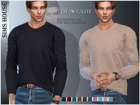 The Sims Resource - MEN'S SWEATER Sims 4 Cc Old Money Clothes Male, Sims 4 Male Sweater, San Sequoia, Sims 4 Men Clothing, Sims 4 Male Clothes, Male Sweaters, Money Clothes, Sims Clothes, Male Clothes