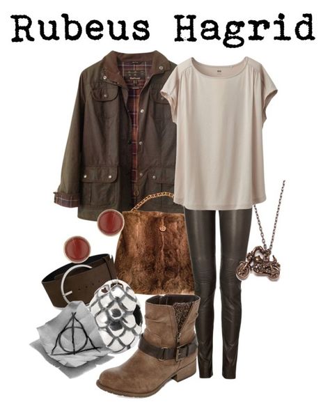 "Rubeus Hagrid" by disneyandsuch ❤ liked on Polyvore featuring moda, Barbour, Tory Burch, COSTUME NATIONAL, Neil Barrett, Trollbeads, We Are All Smith, Uniqlo, POP e Topshop Hagrid Costume, Harry Potter Halloween Costumes, Rubeus Hagrid, Astrid S, Costume For Women, Harry Potter Halloween, Harry Potter Outfits, Costume National, Neil Barrett