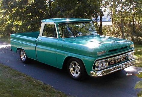 Pic Request: teal/turquoise (stock color) trucks - Page 2 - The 1947 - Present Chevrolet & GMC Truck Message Board Network 1966 Chevy Truck, Gmc Suv, C10 Chevy Truck, Gmc Pickup, Old Pickup Trucks, Antique Trucks, Classic Pickup Trucks, Classic Truck, Gmc Truck