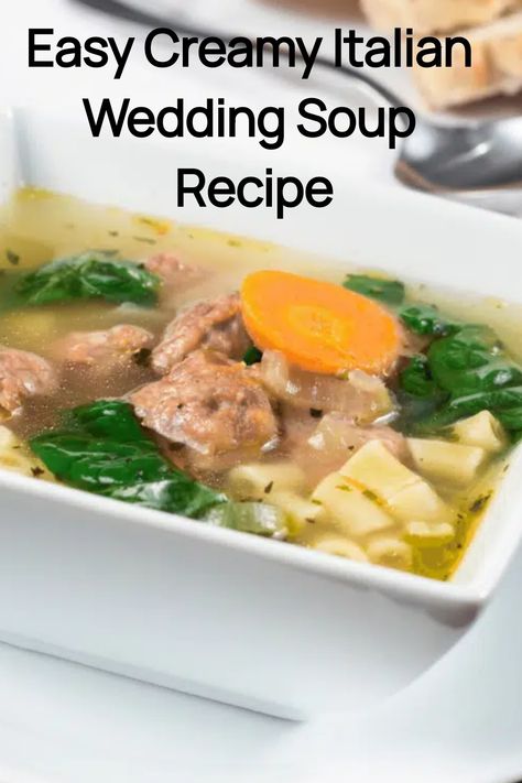 Easy Creamy Italian Wedding Soup Recipe Soup Recipes Italian, Ground Chicken Recipes Easy, Best Italian Wedding Soup, Wedding Soup Recipe, Italian Soup Recipes, Italian Wedding Soup Recipe, Minced Chicken Recipes, Recipes Italian, Ground Chicken Recipes