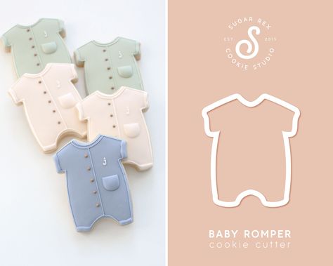 Baby Onesie Cookies, Onesie Cookies, Cat Cookies, Shower Cookies, Baby Cookies, Classic Cookies, Bakery Shop, Baby Boy Romper, Baby Shower Cookies