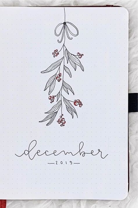 30 best DECEMBER monthly cover ideas to add some festive vibes to your bullet journal! #bujo #bulletjournal #monthlycover #bujoideas Monthly Cover Ideas, December Bullet Journal, Bullet Journal 2020, Bullet Journal Cover Page, Bullet Journal Cover Ideas, Bullet Planner, Bullet Journal Mood, Bullet Journal Aesthetic, Bullet Journal Notebook