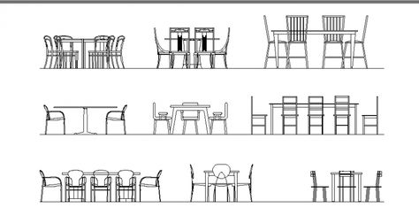 Dining area furniture multiple dining table cad blocks details dwg file Dining Table Section Drawing, Dining Room Elevation, Dining Table Elevation, Dining Table Drawing, Furniture Elevation, Table Sketch, Bohemian Style Interior Design, Cafeteria Table, Conceptual Model Architecture