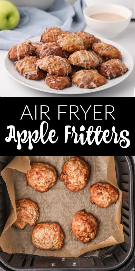 These easy Air Fryer Apple Fritters are the perfect sweet treat for when you want something sweet without the grease. This Apple Fritters recipe is a game changer when it comes to making this recipe because there's no deep frying involved! Instead, the Air Fryer does all the "frying" work for you without dousing your dessert in oil, making this a healthier alternative to regular apple fritters. Airfryer Desserts, Air Fryer Apple Fritters, Air Fryer Recipes Dessert, Healthy Recipe Ideas, Air Fryer Oven Recipes, Air Fry Recipes, Easy Air Fryer, Fritter Recipes, Air Fryer Dinner Recipes