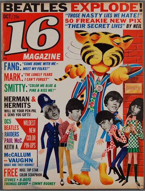 Peter Noone, Mark Lindsay, Beatles Merchandise, 16 Magazine, Teen Magazines, Gabaldon Outlander, Retro Magazine, Tiger Beat, The Raiders