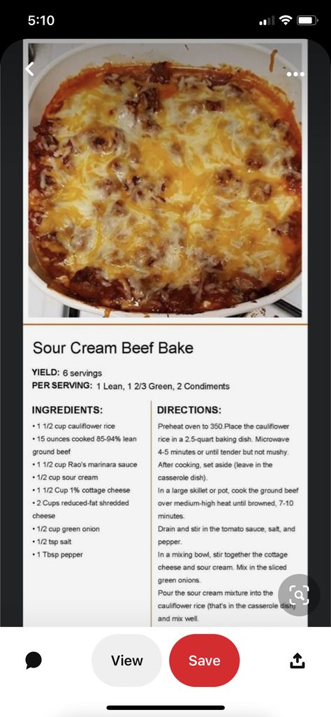 Sour Cream Beef Bake, Beef Bake, Golo Recipes, Lean Protein Meals, Creamed Beef, Lean And Green, Sunday Dinner Recipes, Sample Meal Plan, Lean Meals