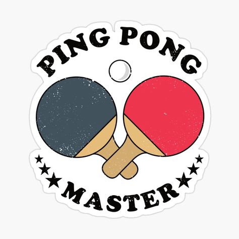 Get my art printed on awesome products. Support me at Redbubble #RBandME: https://www.redbubble.com/i/sticker/Ping-Pong-Master-by-PanosTsalig/114791488.EJUG5?asc=u Ping Pong Illustration, Drukarka 3d, Go For It, Table Tennis, Custom Illustration, Ping Pong, If You Love, Graduation Gifts, Sticker Design