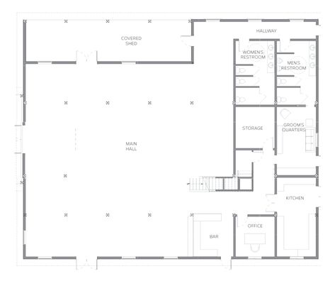 Party Barn Floor Plans, Marriage Hall Plan Layout, Wedding Venue Architecture, Venue Architecture, Dc Structures, Event Venue Business, Office Building Plans, Event Space Design, Event Venue Design