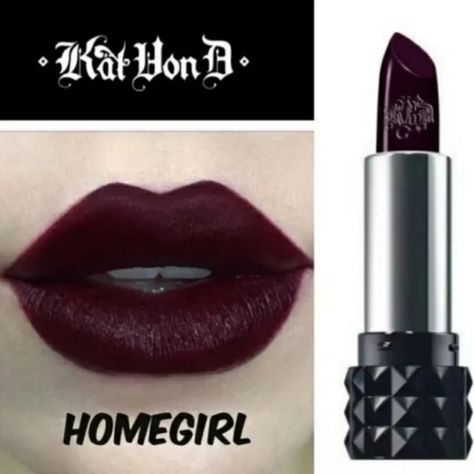 Authentic Kat Von D Homegirl Studded Kiss Cream Lipstick .10 Oz - Nib Questions? Leave A Comment Below! Vampire Lipstick, Dark Purple Lipstick, Casino Tattoo, Egyptian Men, Vampire Makeup, Indie Sleaze, Flame Tattoos, Kat Von D Makeup, Purple Lipstick