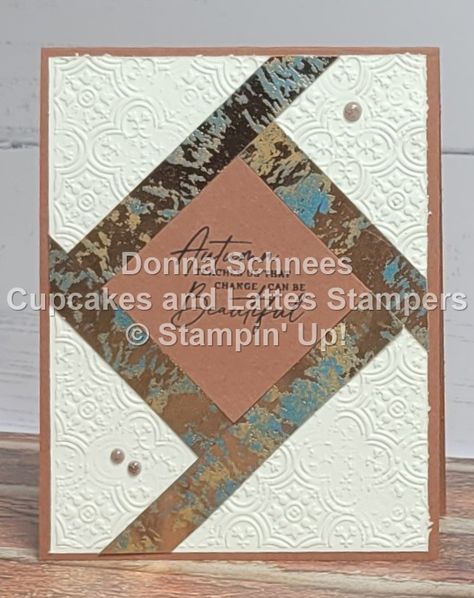 Stamping with Friends Blog Hop-Fractured Card – Cupcakes and Lattes Stampers Stampin Up Fractured Cards, Fractured Card Technique, Fractured Cards, Shutter Cards, Copper Paper, Shutter Card, Easter Lily, Bday Cards, Card Tutorial