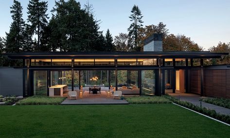 Retractable Glass Doors, Glass Pavilion, Open Architecture, Residential Architect, Indoor Outdoor Living, Glass House, Residential Architecture, Inspired By Nature, Portland Oregon